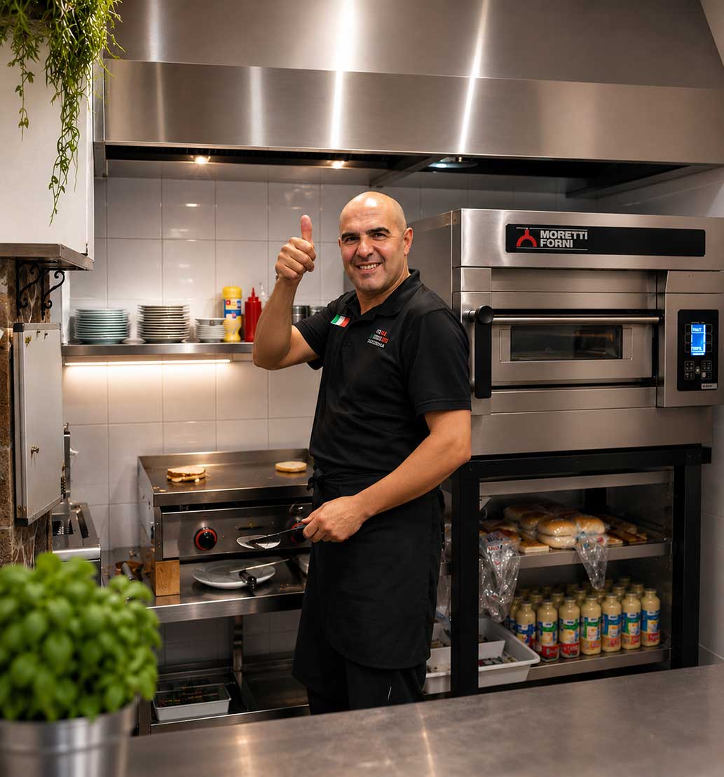 El equipo de Panino Più recibiendo su certificado de excelencia